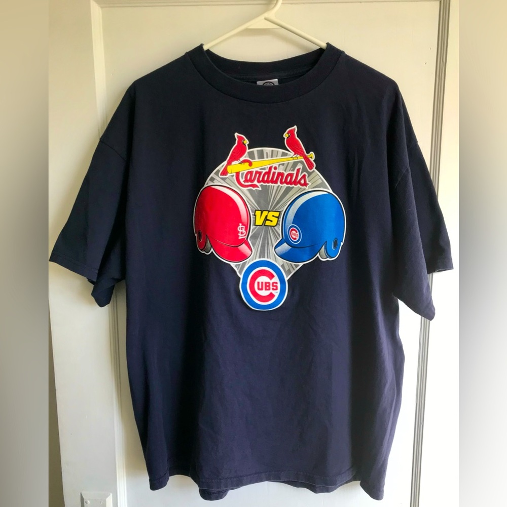 Vintage Delta Pro-Weight MLB Cardinals Vs Cubs Rivalry Series T-Shirt Mens XL